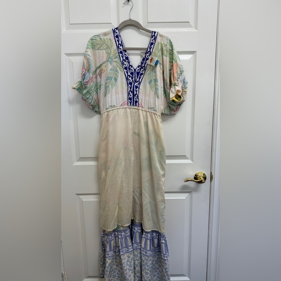 Rare‼️FARM Rio Tropical Print V-Neck Puff Sleeve Maxi Dress Fits Size XS or S - Picture 12 of 16
